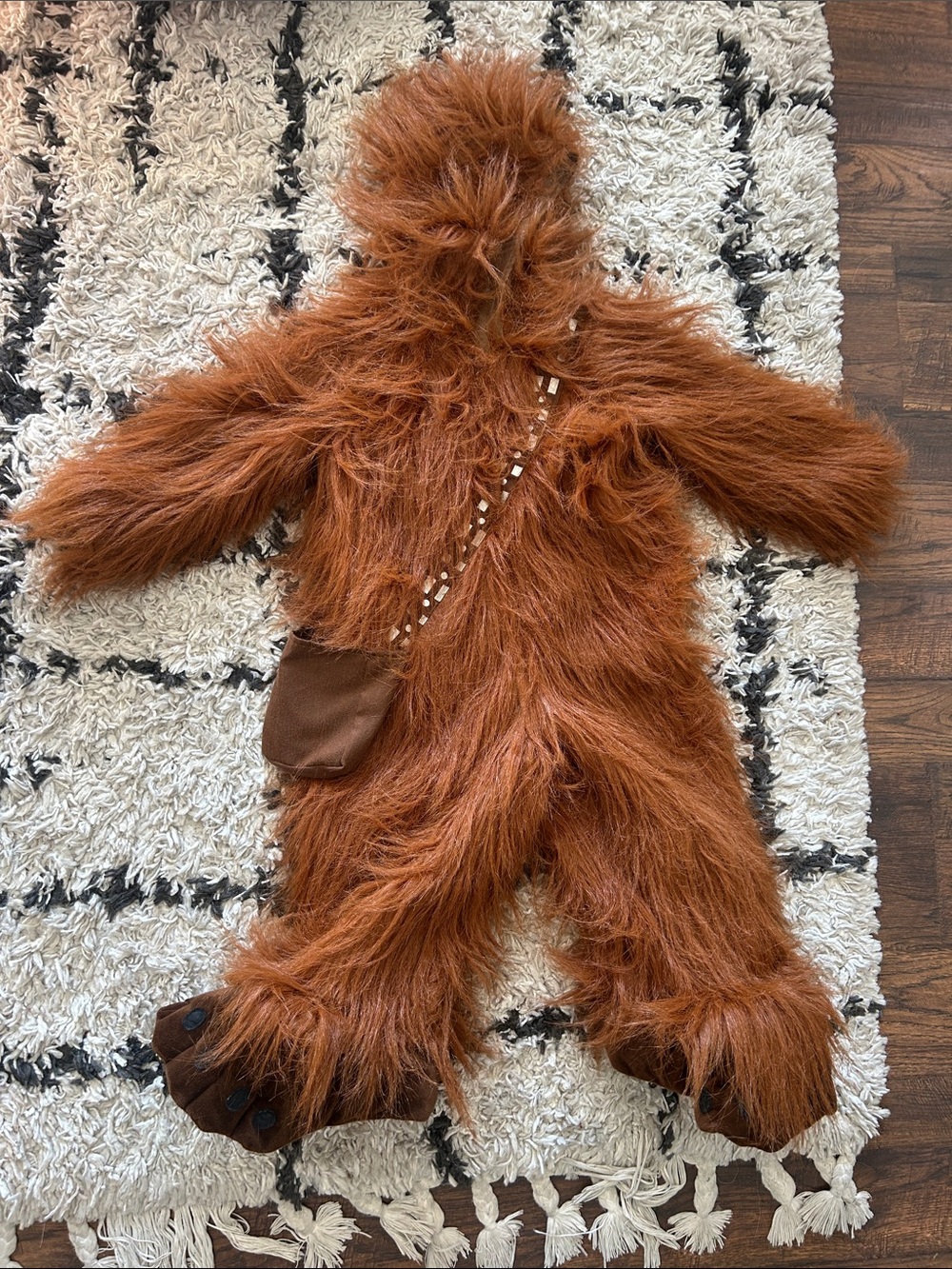 Star Wars Chewbacca Fuzzy Brown Kids One-Piece Bodysuit with Hood